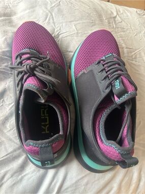 KURU Women's Purple Athletic Sneakers with Teal Accents